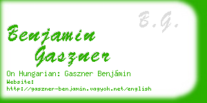 benjamin gaszner business card